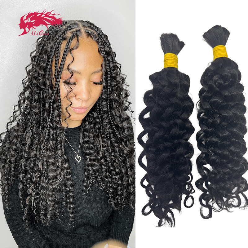 water wave premium quality human bulk hair for braiding natural black colour
