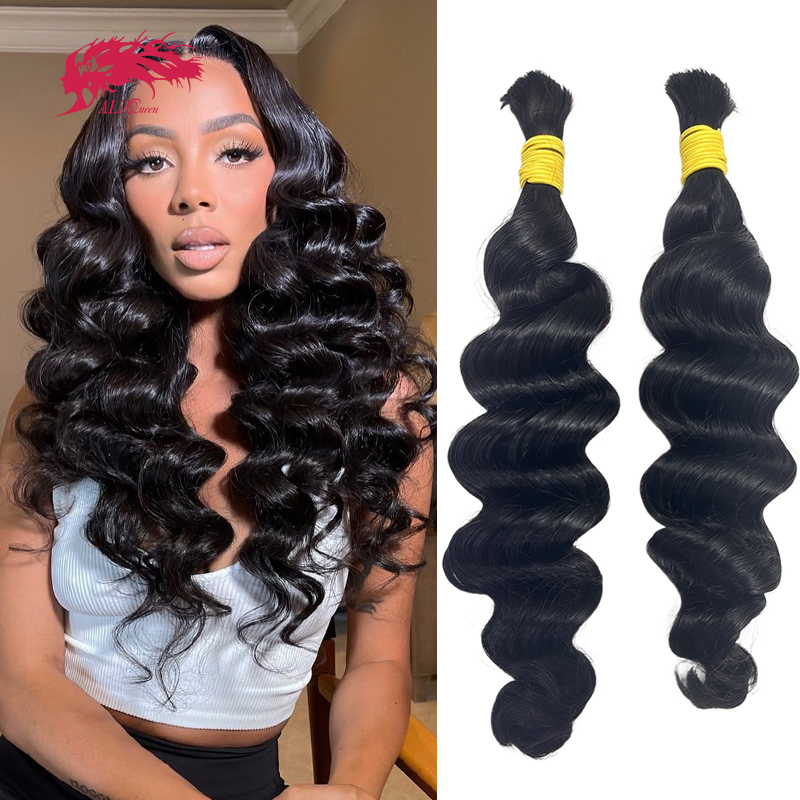 loose deep premium quality human bulk hairfor braiding natural black colour