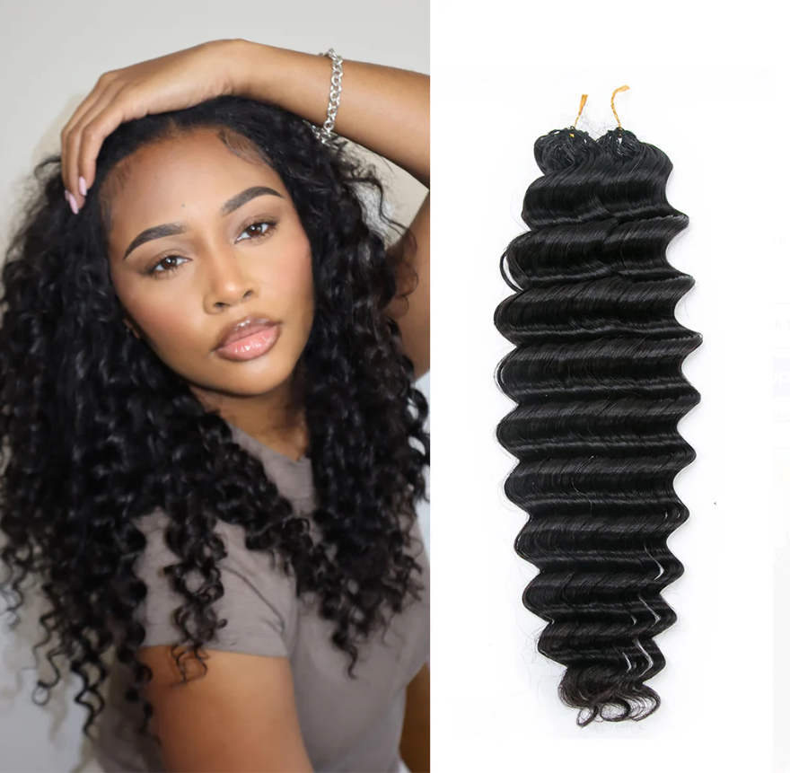hot selling deep wave knotless pre separated crochet hair extensions 120gram