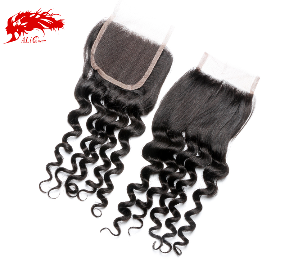 4*4 Natural Wave Closure Human Hair