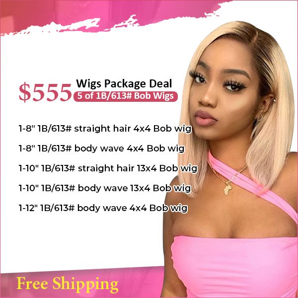 5 of natural color with blonde summer short bob wigs package deals human hair lace frontal wigs collections 5 of natural color with blonde summer short bob wigs package deals human hair lace frontal wigs collections
